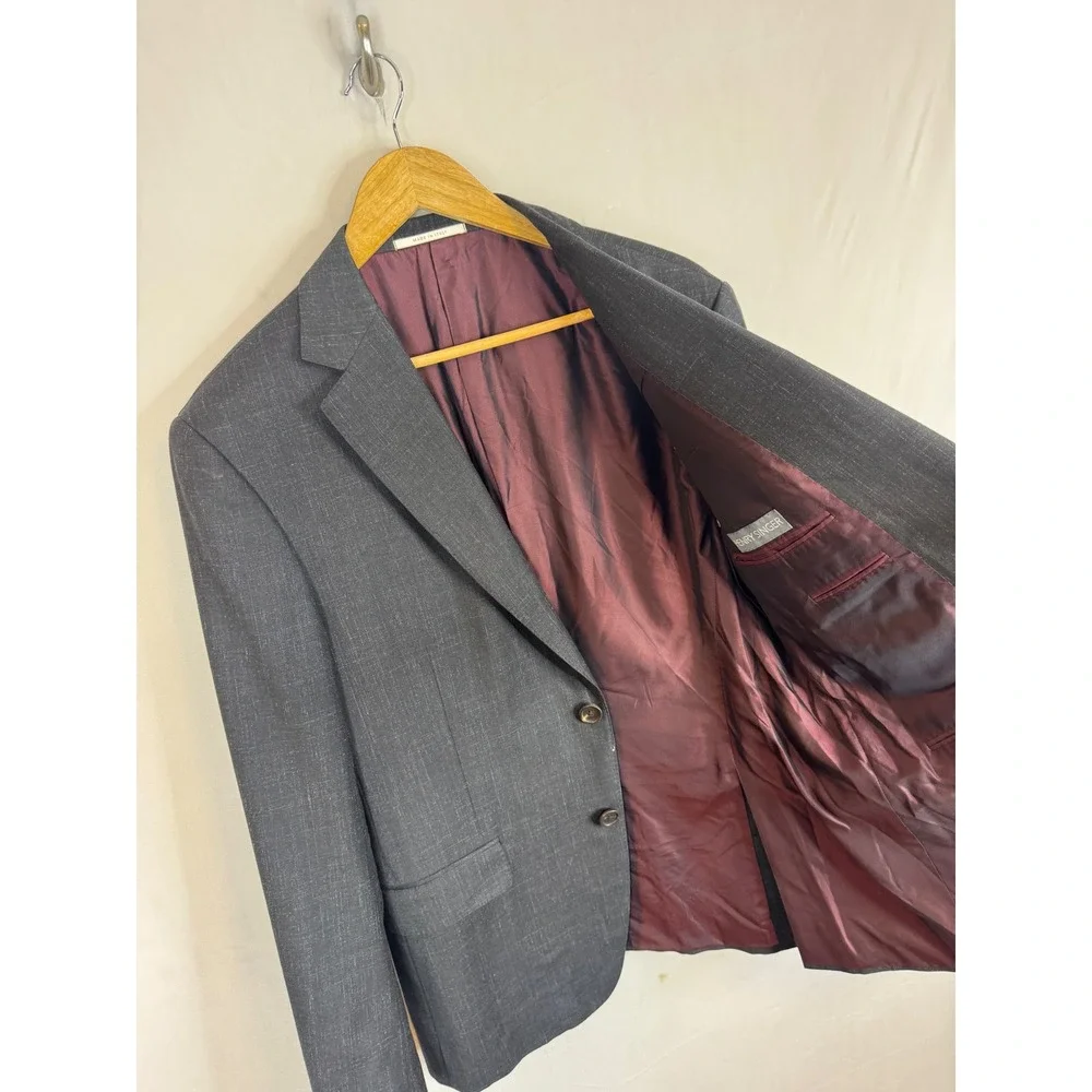 Pal Zileri Henry Singer Mens Wool Silk Linen Blazer Charcoal Grey Italy 54 / 44R